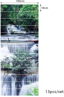 Forest River Stairway Stickers Voor Trap Decoratie Waterpoof Verwisselbare Peel & Stick Vinyl Trap Home Decor Trappen Renovatie 18cmX100cmX13pcs