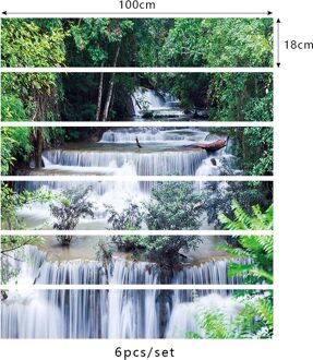 Forest River Stairway Stickers Voor Trap Decoratie Waterpoof Verwisselbare Peel & Stick Vinyl Trap Home Decor Trappen Renovatie 18cmX100cmX6pcs