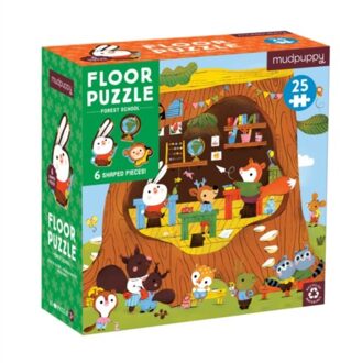 Forest School 25 Piece Floor Puzzle With Shaped Pieces - Mudpuppy