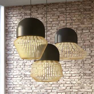 Forestier Anemos L hanglamp, 55 cm, donkergrijs donkergrijs, hout licht