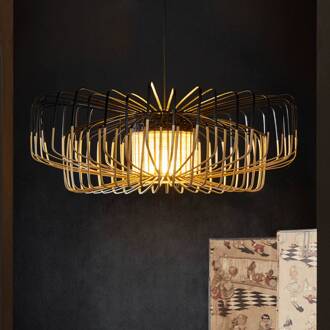 Forestier Bamboo XXL up&down hanglamp zwart/natuur zwart, natuur