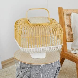 Forestier tafellamp Bamboo Square S in wit