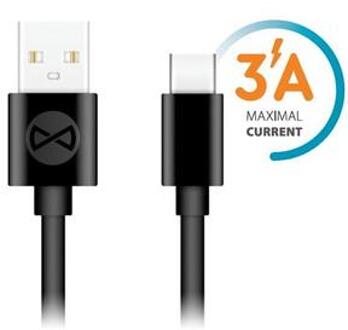 Forever USB-A naar USB-C kabel - 1m, 3A - Zwart