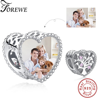 Forewe 2020 New 925 Sterling Silver Family Tree Bead Fit Original Charms Bracelet Customized Photo DIY Women Jewelry