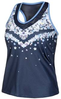 Forget Me Not With Bra Tanktop Dames-Donkerblauw,Wit - XS