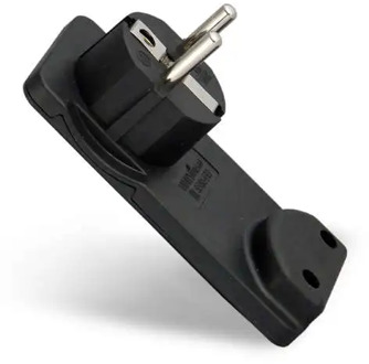 Fork-invisible electric. With ground. Black. 16A 250v universal 5565419