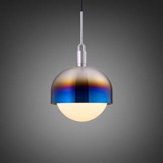 Forked steel burnt/opal glas Ø 34cm gebakken staal, wit