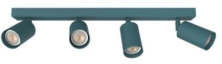 Form L Plafondlamp, 4x Gu10, Metaal, Mediterraan Blauw, L.60cm