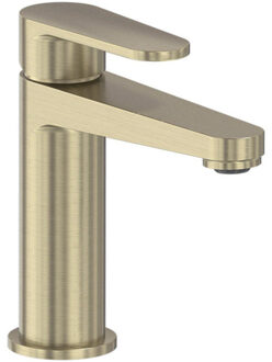 Forma Eenhendel wastafelmengkraan opbouw model S Geborsteld mat goud PVD 6800004 Goud mat geborsteld