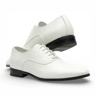 Formele witte Oxford brogue schoenen van PU-lakleer voor heren - maat