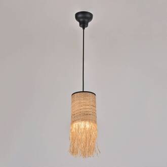Formentera hanglamp 1-lamp Ø13cm natuurlijk beige, zwart