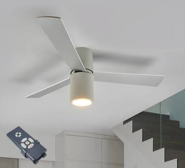 FORMENTERA plafondventilator met afstandsbediening grijs mat, wit