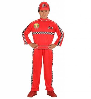 Formule 1 race kostuum kind Rood - Zalm