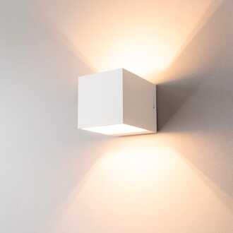 Fornax bianco by LUSENZ - Kubusvormige up and down wandlamp met een mat witte coating