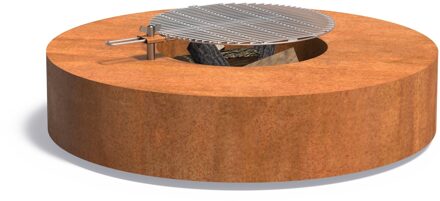 Forno vuurtafel Cortenstaal incl. BBQ rooster