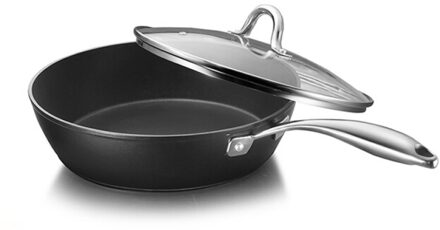 Fornuis King Nonstick Bak Pan Wokpan Diepe Koekenpan Koekenpan Met Deksel Rvs Handvat Inductie Oven Veilig Pfoa Gratis 28Cm