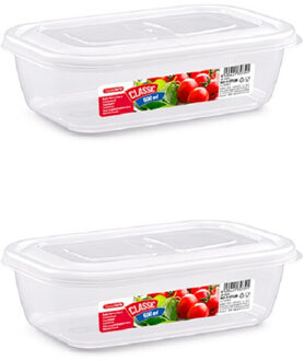 Forte Plastics 10x Diepvries/koelkast vershoudbakje met stevige deksel 600 ml 18 x 11 x 5 cm - Luchtdicht afgesloten