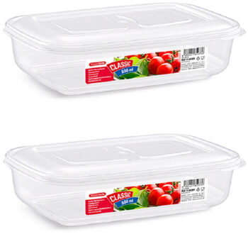 Forte Plastics 10x Diepvries/koelkast vershoudbakje met stevige deksel 800 ml 20.5 x 14 x 5 cm - Luchtdicht afgesloten