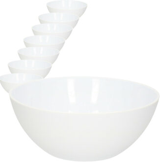 Forte Plastics 10x kunststof schaaltjes/kommetjes in het wit - 1500 ml - 20 x 20 x 8 cm - Keukenbenodigdheden