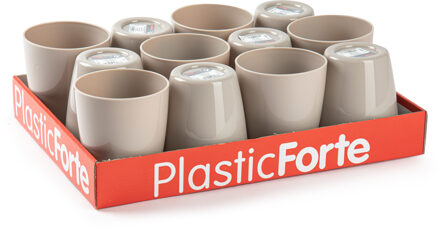 Forte Plastics 12x Kunststof drinkglazen taupe 400 ml - Drinkglazen