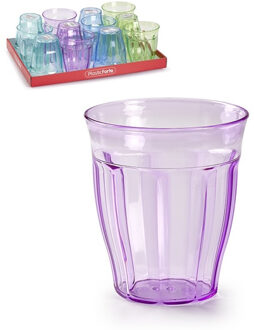 Forte Plastics 12x Sap/water glazen gekleurd 250 ml van kunststof - Drinkglazen Multikleur