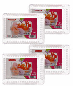 Forte Plastics 12x Transparante opbergbakjes van 18 x 13 cm - Organizers/opbergbakken - Badkamer/kasten spullen opruimen