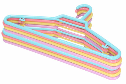 Forte Plastics 16x Pastel gekleurde kledinghangers 27 cm voor kinderkleding - Kledingkast - Kunststof klerenhangers - Kledinghangertjes