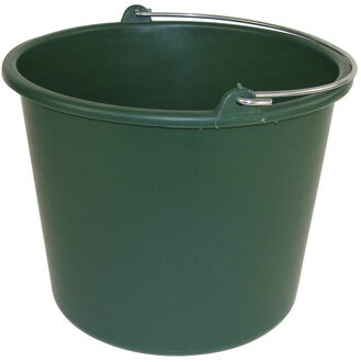 Forte Plastics 1x Schoonmaakemmers/huishoudemmers 12 liter groen - Emmers