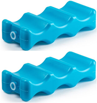 Forte Plastics 2x stuks koelelementen voor speciaal voor blikjes 22 x 9 cm blauw - Koelelementen