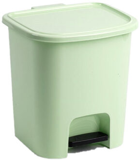 Forte Plastics 2x stuks kunststof afvalemmers/vuilnisemmers mintgroen 7.5 liter met pedaal - Pedaalemmers