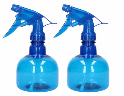 Forte Plastics 2x Waterverstuivers/sprayflessen blauw 330 ml - Waterverstuivers