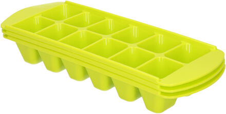 Forte Plastics 3x stuks IJsblokjes/ijsklontjes bakjes groen 29 x 11 cm - IJsblokjesvormen