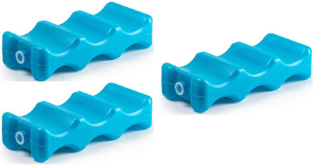 Forte Plastics 3x stuks koelelementen voor speciaal voor blikjes 22 x 9 cm blauw - Koelelementen