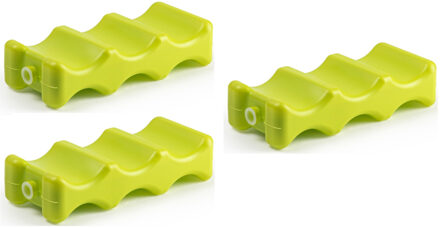 Forte Plastics 3x stuks koelelementen voor speciaal voor blikjes 22 x 9 cm groen - Koelelementen