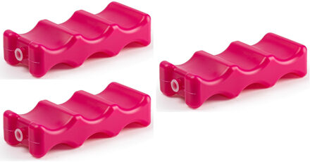 Forte Plastics 3x stuks koelelementen voor speciaal voor blikjes 22 x 9 cm roze - Koelelementen