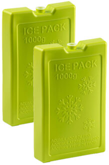 Forte Plastics 4x stuks 1000 grams koelelementen 22 x 14.5 cm groen - Koelelementen