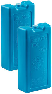 Forte Plastics 4x stuks 1100 grams koelelementen 22 x 11.5 cm blauw - Koelelementen