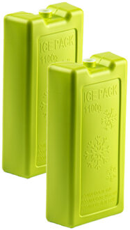 Forte Plastics 4x stuks 1100 grams koelelementen 22 x 11.5 cm groen - Koelelementen