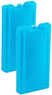 Forte Plastics 4x stuks 500 grams koelelementen 20 x 10.5 cm blauw - Koelelementen