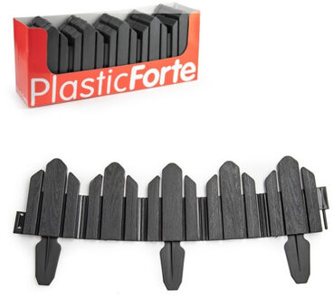 Forte Plastics 4x stuks flexibele graskant/tuin rand/kantopsluiting hekjes van 62 cm donkergrijs - Gazongereedschap