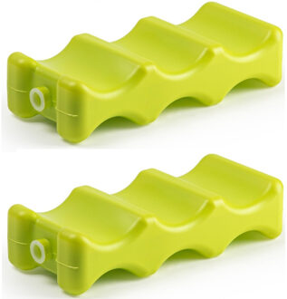 Forte Plastics 4x stuks koelelementen voor speciaal voor blikjes 22 x 9 cm groen - Koelelementen