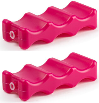 Forte Plastics 4x stuks koelelementen voor speciaal voor blikjes 22 x 9 cm roze - Koelelementen