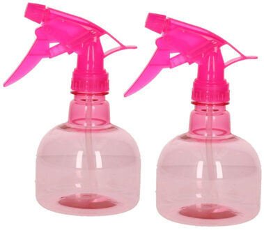 Forte Plastics 4x stuks waterverstuivers/spuitflessen 330 ml roze - Plantenspuiten/schoonmaakspuiten