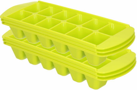 Forte Plastics 6x stuks Ijsblokjes/ijsklontjes bakjes groen 29 x 11 cm - IJsblokjesvormen