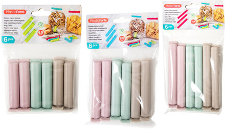 Forte Plastics Afsluitclips / vershoudclips mix - 18x - keuken/voedsel zakjes afsluiten - Vershoud klemmen - Vershoudknijpers