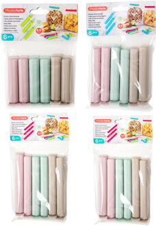 Forte Plastics Afsluitclips / vershoudclips mix - 24x - keuken/voedsel zakjes afsluiten - Vershoud klemmen - Vershoudknijpers