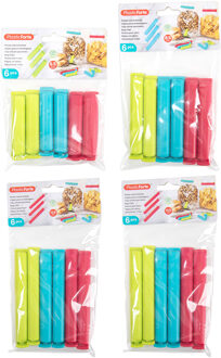 Forte Plastics Afsluitclips / vershoudclips mix - 24x - keuken/voedsel zakjes afsluiten - Vershoud klemmen - Vershoudknijpers