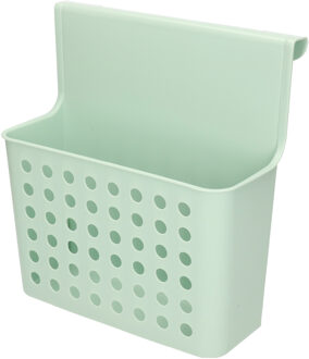 Forte Plastics Badkamer/keuken hang opbergmandjes/organizers mintgroen 26 x 24 cm - Opbergmanden