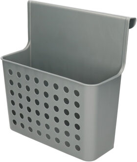 Forte Plastics Badkamer/keuken hang opbergmandjes/organizers zilver 26 x 24 cm - Opbergmanden Zilverkleurig