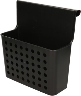 Forte Plastics Badkamer/keuken Hang Opbergmandjes/organizers Zwart 26 X 24 Cm - Opbergmanden